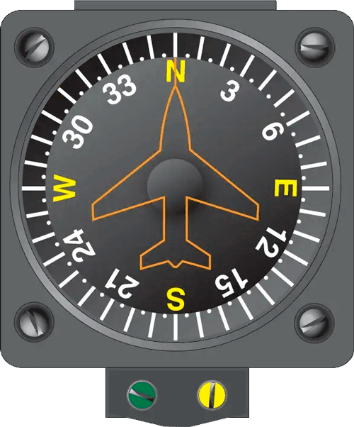 instrument compas 2 Conservateur de cap (directionnel) : cadran de cap gyroscopique