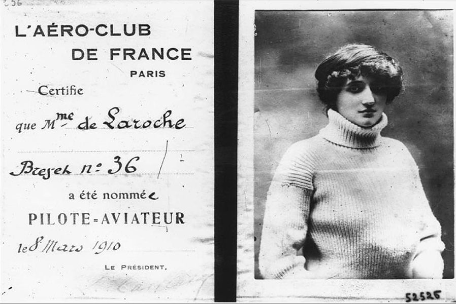 de laroche mme. pilots license at museeairespace Elisa Deroche