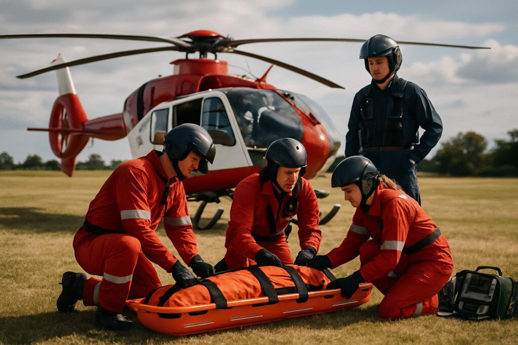 Équipe de secours aéronautique en intervention sur un aérodrome